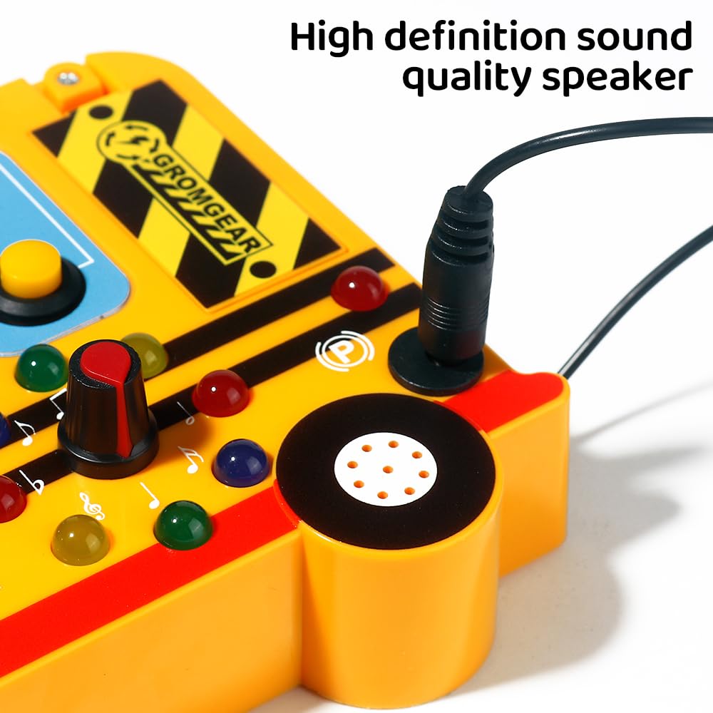 Montessori Board Sensory Toys for Children with LED Light switches, School Bus Shape，Baby fidgeting Board Travel Toys for More Than 18 Months, 18M+Boys and Girls Toddler Toys Gifts,Switch Toy