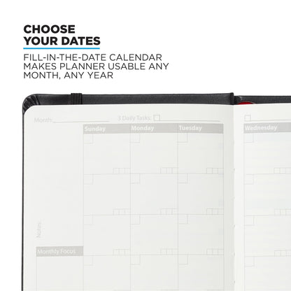 NOMATIC Planner- Agenda for Goal Mapping, and Checklists - Includes Eraseable Whiteboard Paper - Organizer, and Daily Planner (Black)
