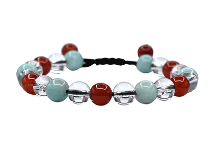 Amazing Gemstone Creativity Manifestation Bracelet - Clear Quartz Amazonite Carnelian Set for Men Women Healing Calming Anxiety Stress Relief Gifts Pulseras Para Hombres Mujer Stocking Stuffers