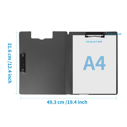 souG 4Pcs Clipboard Foldable,360°Cover Folder Clipboard Plastic Clipboards with Double Low Profile Clip,File Folder Storag Clipboards for A3 A4 Paper, Clip Boards for Office School Supplies (4 Colors)