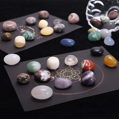 Polished Mixed Healing Crystal Stones Set, 1LB Handpicked Tumbled Rocks Gemstones for Energy Reiki, Meditation, Vase Filler Landscape, Bottom Decoration, Home Decor