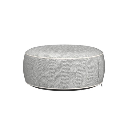weruisi Inflatable Pouf Ottoman, 21x10 Inches Stuffed Chenille Ottoman with Inflatable PVC Liner, Foot Rest with Portable Handle, Round Floor Pillow for Living Room, Bedroom, Kids Room