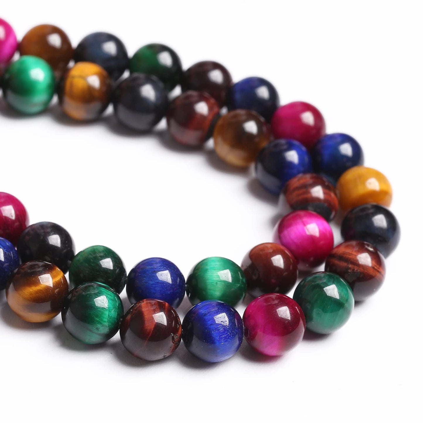 4MM 88PCS Colorful Tiger Eye Natural Stone Beads Crystal Spacer Loose Beads for Jewelry Making DIY Bracelet 1 Strand 15 inches