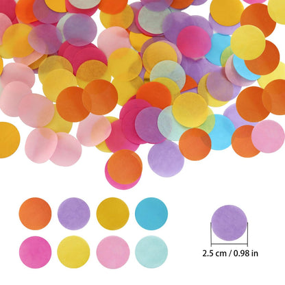 10000 Pieces 1 Inch Round Tissue Paper Confetti, 3.5 oz Multicolor Round Tissue Confetti, for Weddings, Anniversaries, Arts Craft DIY Scrapbooking