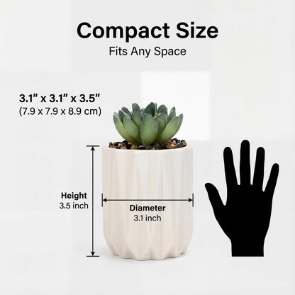 SUSOYAOCHEN Succulent Plant Pots Ceramic Plant Pots and Drainage Hole Bonsai Planter Small Flower Pots for Indoor Outdoor Use for Home Office Garden Decoration,Plants Not Included (White)