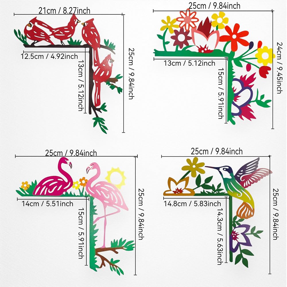 2024 Hand Painted Door Topper, Metal Double Sided Hummingbird Flower Cardinal Flamingo Starfish Leaf Funny Creative Door Frame Topper Corner Silhouette Wall Art Decor for Nature Lovers (Hummingbird)
