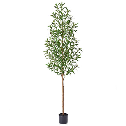 VeriNatural 6FT Artificial Olive Tree Indoor – Real Wood Trunk Tall Faux Olive Tree, Large Fake Potted Plant for Home Decor Living Room& Office Decor,VN245