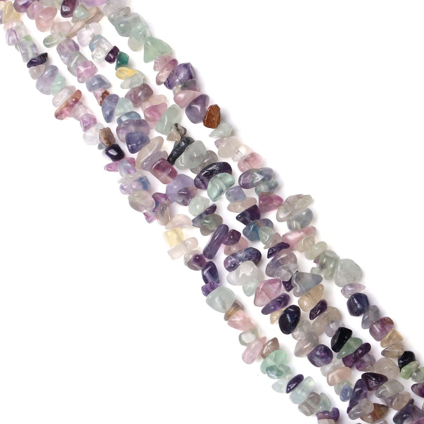 LAIDANLA Fluorite 400pcs Natural Chip Stone Beads 5-8mm Healing Crystal Irregular Gemstones Drilled DIY Loose Rocks Bead Crystal for Bracelet Earrings Necklace Jewelry Making Crafting
