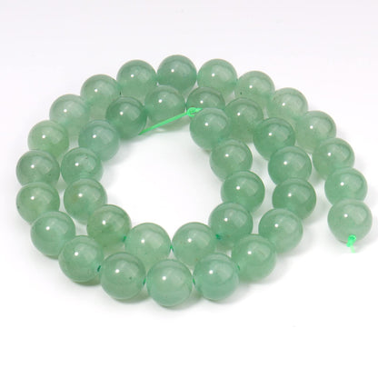 60pcs 6mm Natural Stone Beads Green Aventurine Beads Energy Crystal Healing Power Gemstone for Jewelry Making, DIY Bracelet Necklace