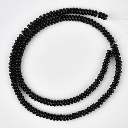 170pcs 4x2mm Natural Black Onyx Disk Rondelle Spacer Agate Stone Semi Precious Gemstone Loose Beads for Jewelry Making 15 Inch