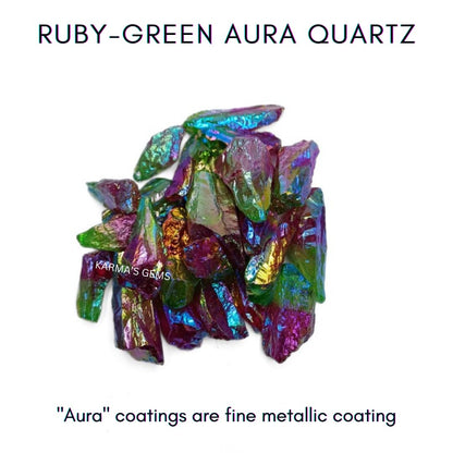 Crystals, Rocks, Jade, Crystals and Healing Stones, Witchcraft Supplies, Healing Crystals, Stones, Healing Stones, Rock Collection, Agate, Raw Stones (Ruby-Green Aura Quartz, 2 Pcs)