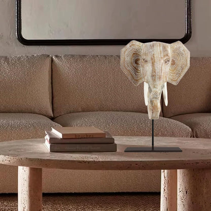 Zhao Xiang Boho Elephant Statue Home Decor, Good Luck Elephant Sculpture Gifts for Women, Resin Animal Figurines for Home, Office, Bookshelf TV Stand, Shelf, Living Room