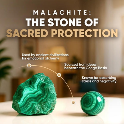 Conscious Items The Anxiety Bracelet for Women & Men, Green Malachite Bracelet for Inner Calm & Emotional Balance, Calming Bracelets for Anxiety with Malachite Crystals