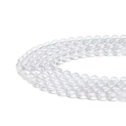 NUKAYAI Clear Quartz Beads 60Pcs Natural Crystal Beads 8mm Round Stone White Bead Smooth Loose Beads for Bracelet Necklace DIY Earrings Making