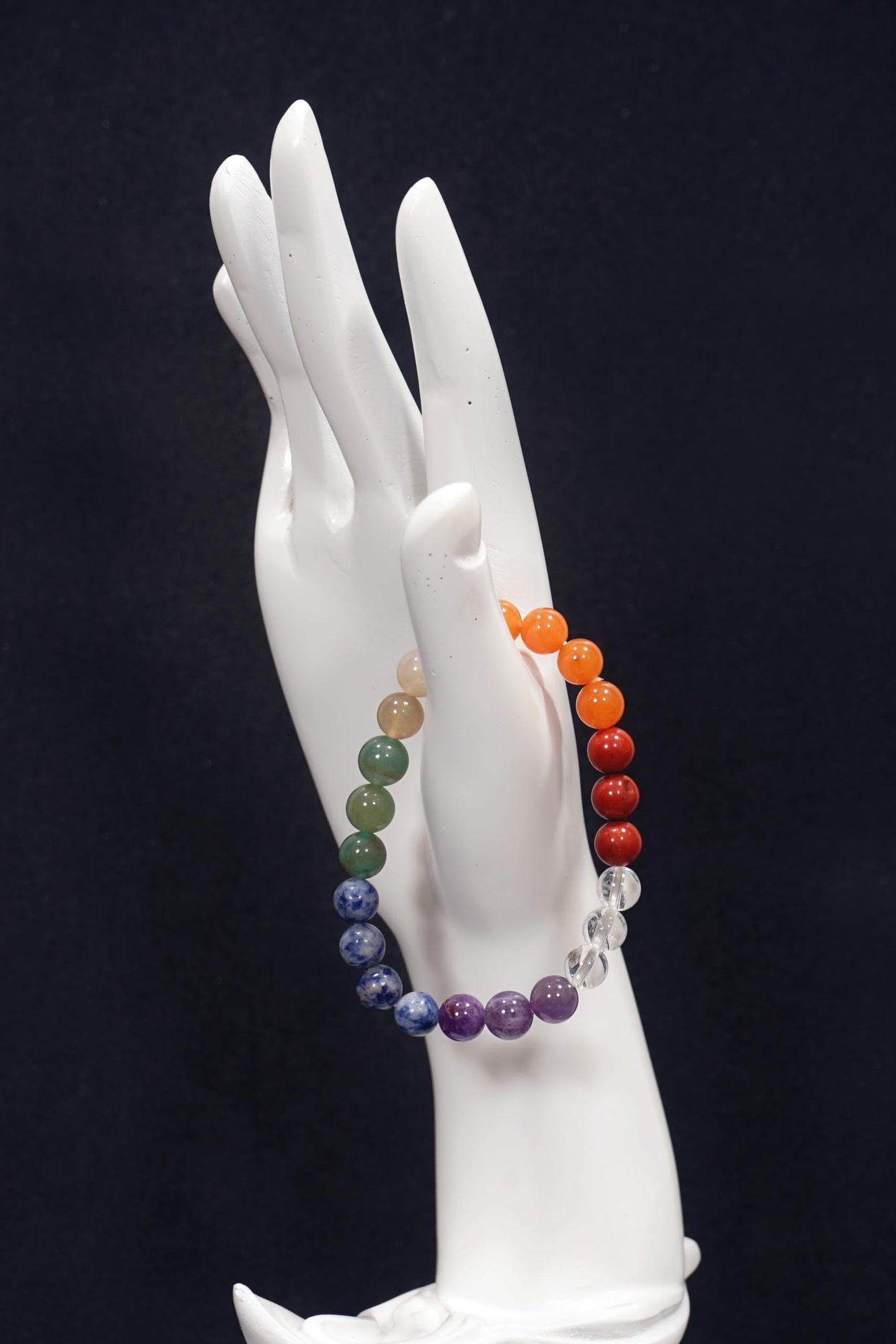 L PEDRA & CRYSTAL 8mm Natural Gemstone Seven Chakra Bracelet | Handmade Beaded Bracelet for Women & Men | Energy Balance & Everyday Wellness Jewelry