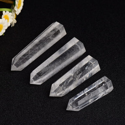 WUYOUSHI 1PCS Clear Quartz Natural Crystal Tower 2.75-3.54" Healing Crystal Wand 6 Faceted Chakra Reiki Meditation Therapy