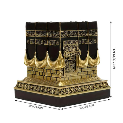 Will Art Museum Islamic Kaba Replice Model, Muslim Turkish Home Table Decorations Perfect Islamic Ramadan Showpiece Eid Gifts Bookend Gold Plated Traditional Home Table Fireplace Decor