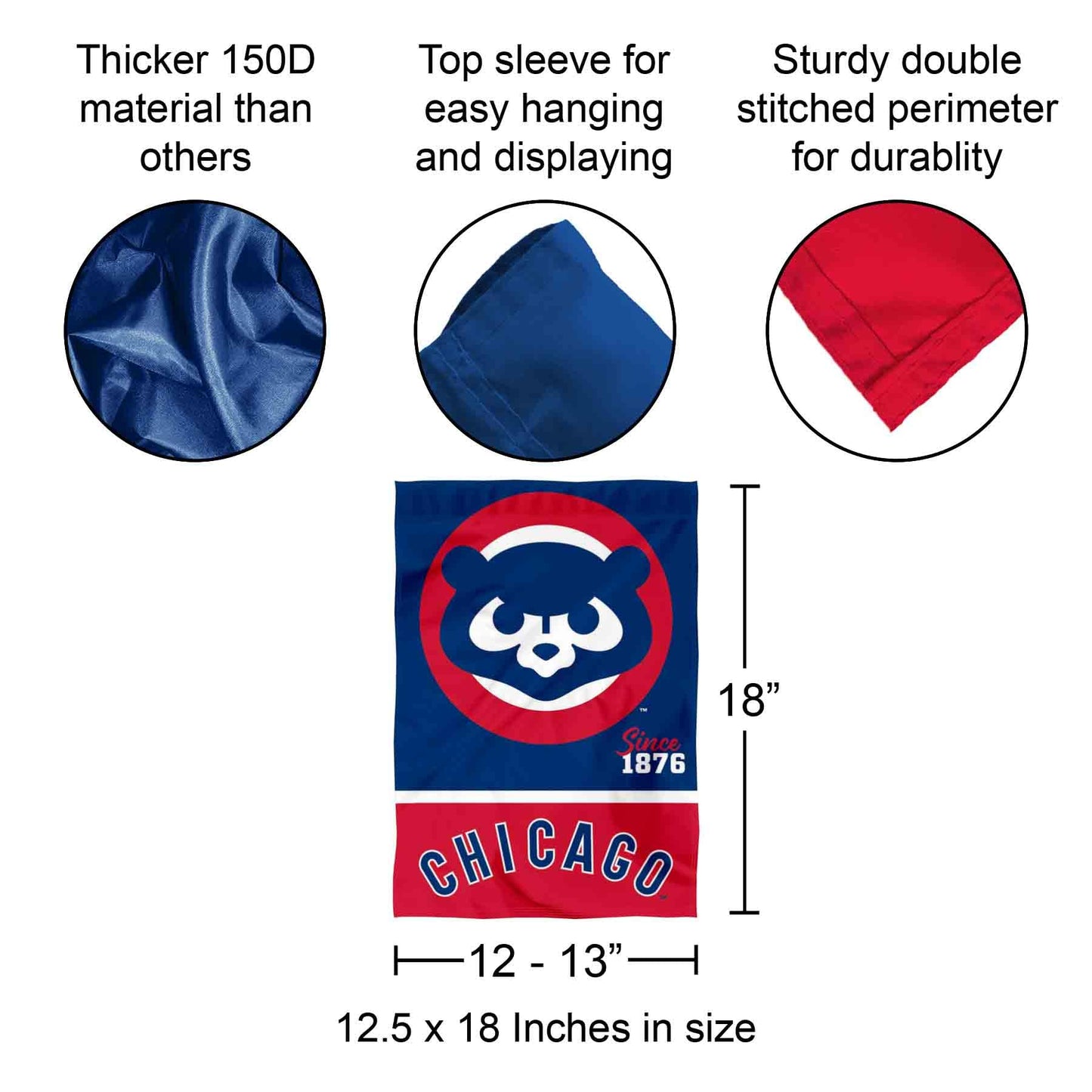 Chicago Baseball Retro Vintage Throwback Double Sided Garden Flag