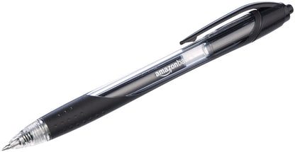 Amazon Basics Retractable Gel Ink Pens for Note-Taking and Office Writing, Fine Point 0.7mm, Smooth Writing, Black, 12-Pack