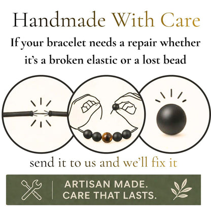 TEJO Natural Stone Beaded Bracelet – Handmade Energy Healing Bracelet for Men & Women, Yoga Chakra Jewelry Gift (Indian Agate Natural Stone Bracelet – for Women, 6.5 inches)