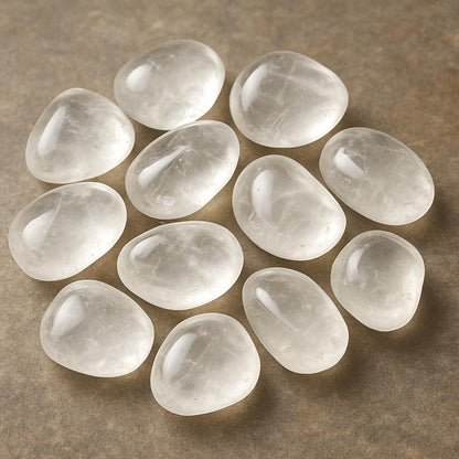 Jet Clear Quartz Tumbled Stones (100gm) – Natural Sphatik Crystal for Positive Energy, Clarity & Cleansing | Reiki, Meditation, Home & Office Décor