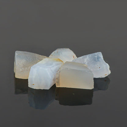 CRYSTALINES 5pcs Wholesale Natural Raw Blue-Lace Agate Gemstone, Untreated Rough Stone, Bulk Loose Supplies, DIY Crafts, Jewelry Making, Healing Crystals, Wire Wrapping, Gem Collection