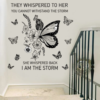 Inspirational Wall Art Positive Quotes Wall Decor Motivational Wall Decals Saying Quotes Wall Stickers Peel and Sticker Wall Decoration Flower Vine Butterfly Wall Sticker for Bedroom Living Room Home Office.
