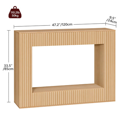 MAHANCRIS Modern Console Table, 47.2'' Entryway Table with Storage, Fluted Couch Table Behind Sofa, for Entrance, Foyer, Living Room, Bedroom, Dining Room, Natural CTNA2501
