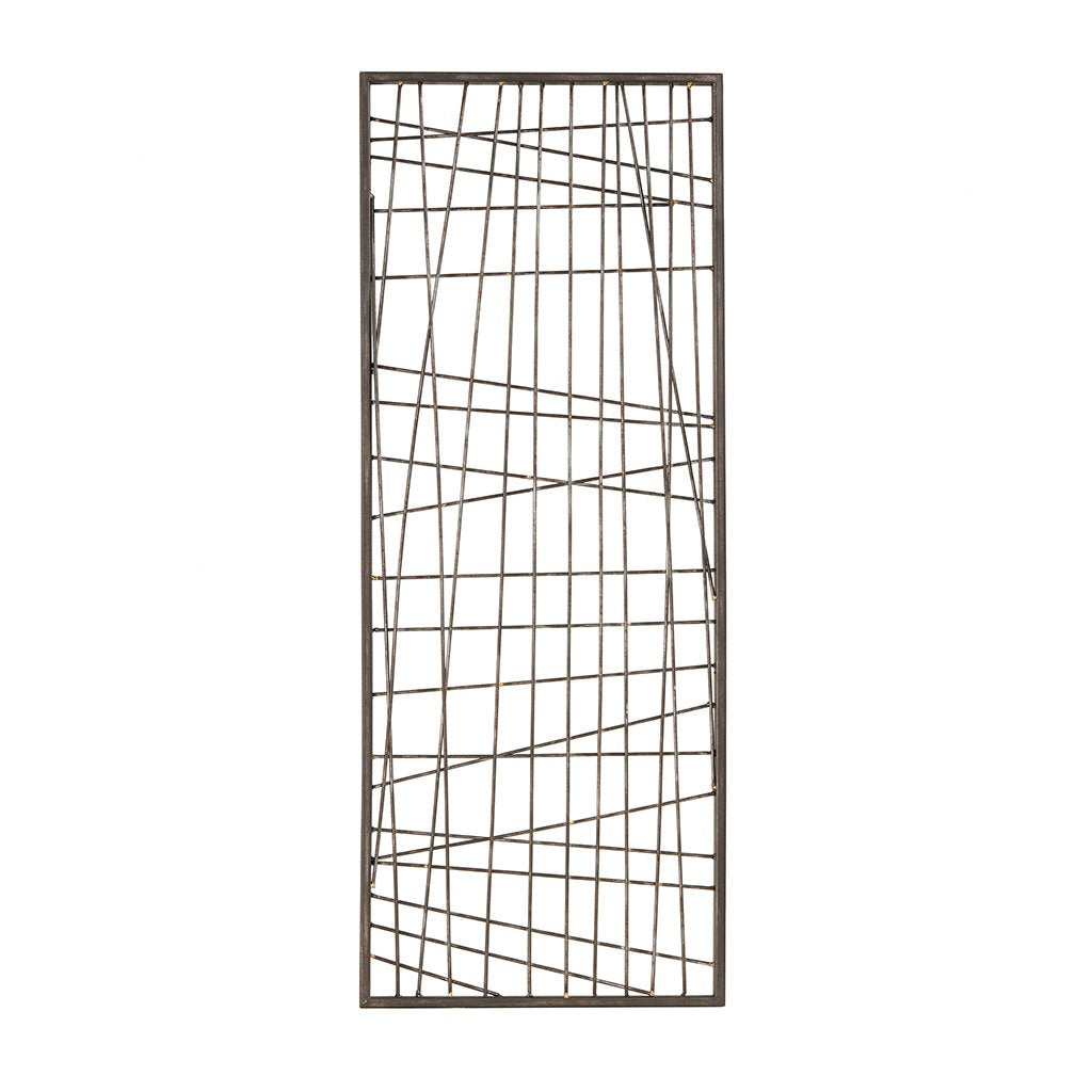 INK+IVY Savoy Wall Art Living Room Décor - Modern Abstract Metal Wire Design Home Accent Entry Way Decoration Ready to Hang Panel for Bedroom, 13.8"W x 0.79"D x 35.4"H, Gold Black