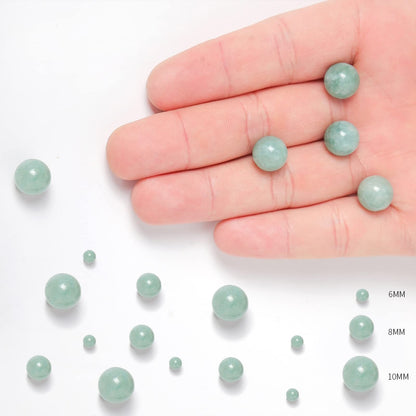 60pcs 6mm Burmese Jade Loose Beads for Jewelry Making, Natural Semi Precious Beads Round Smooth Gemstone Spacer Beads Charms for Necklaces Bracelets