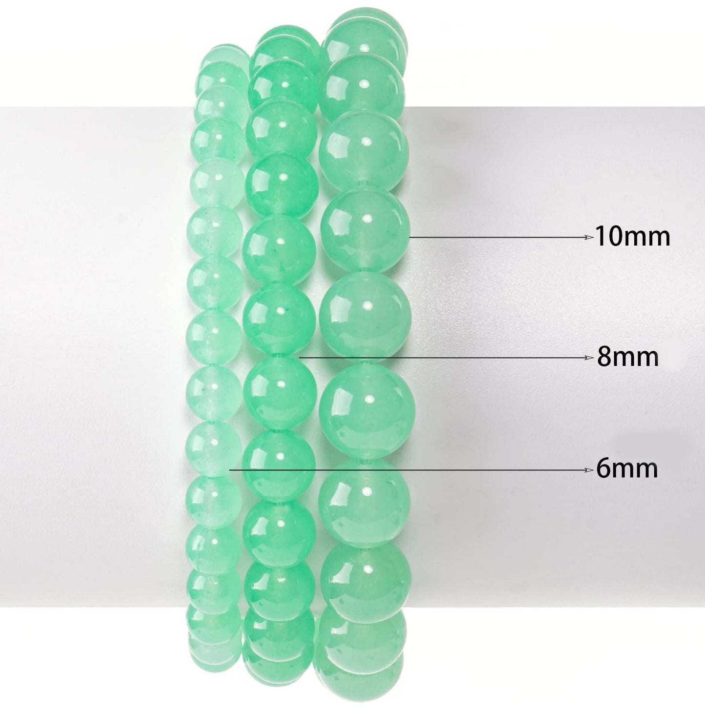 10mm Natural Green Chalcedony Round Bead - 35PCS Bulk Gemstone Beads for Jewelry Making, DIY Bracelets, Necklaces - Includes Crystal Stretch Cord - Stone Beads for Crafting Gifts