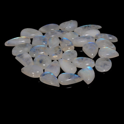 Natural Moonstone Gemstone- Healing Crystals for DIY -Loose Natural Cabochon -Perfect for Crafting Jewelry (5 pcs, 15-25mm)