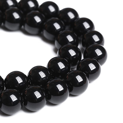 8mm 45PCS Natural Black Onyx Agate Round Loose Spacer Beads for Jewelry Making DIY Craft Bracelet 1 Strand 15"