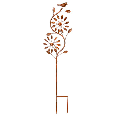 Sunnydaze Twirling Twigs Large Wind Spinners Outdoor for Garden - Spinner Yard Art with 2-Point Step-in Stake - 48" H