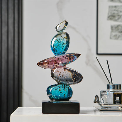 AWNR Resin Pebble Shape Sculpture Decor -Aesthetic Home Decor for Living Room, Office Desk, Shelf,Display,entryway,Housewarming Gifts