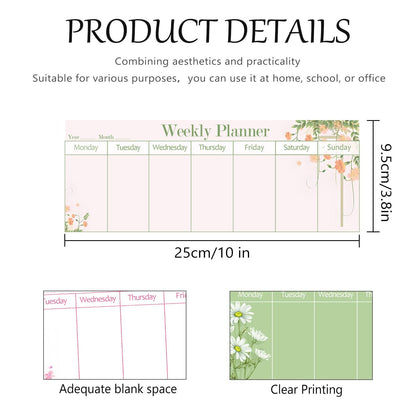 120 Sheets Weekly Planner Notepad Weekly Calendar Pad 3.8x10 Inch-To Do List Notepad Desk Schedule Planner for Student Habit Tracker Reminder Office School