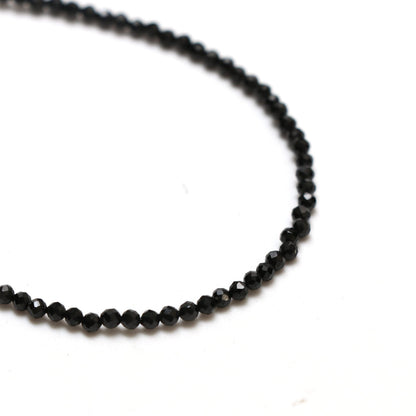 Gempires Black Spinel Dainty Bracelet for Women | Handmade 2.5 mm Faceted Beads | Minimal Stacking Jewelry | Adjustable Lightweight Fit | August Birthstone Gift