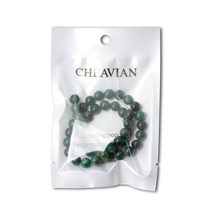 CHEAVIAN 45PCS 8mm Natural Verdite Stone African Jade Gemstone Round Loose Beads for Jewelry Making DIY Findings 1 Strand 15"