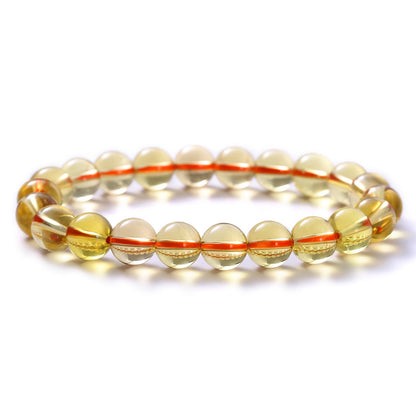 plyosdey Bracelet for Women Natural Stone 8mm Beaded Stretch - Crystal Bracelet for Meditation Yoga, Positive Aura Jewelry Gift for Her (Citrine)