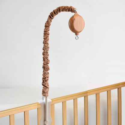 HLEEDUO Crib Mobile arm with Music Box, Baby Mobile arm with Motor Spinner.28 Inch Wooden Universal Mobile arm for Crib Nursery Decor Mobile arm. Nursery Mobile Attachment.