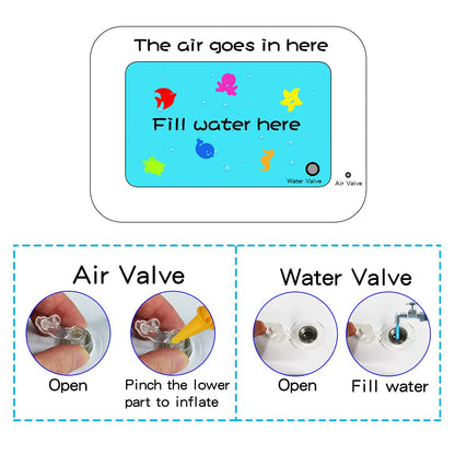 ZHUYNXIR Water mat Infant Toys, Water mat Baby, Inflatable Play Mat Water Cushion Baby Toys, Fun Early Development Activity Play Center for Newborn (27.5x20 in)