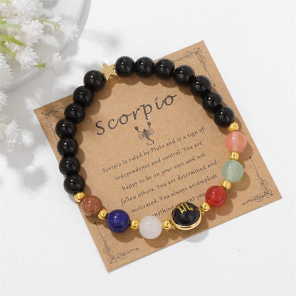 Chakra Zodiac Bracelets for Women Her Luck 12 Constellations Inspiration Healing Crystal Stone Beads Bracelet Birthday Zodiac Gifts Valentine's Day Horoscope Spiritual Bracelet for Men-Capricorn