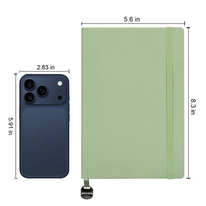 WETLOTE A5 Journal Notebook，Soft Cover - 5.6"x8.25" Line/Grid/Blank, 208 Pages, Soft Leather Journal for Home, Work & School(green,blank)