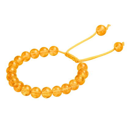 Amazing Gemstone Amber Quartz Bracelet for Women Men's Gifts - Protection Healing Crystal Bracelet - 8mm Gemstone Beaded Adjustable Bracelet Pulseras Para Hombres Mujer Stocking Stuffers