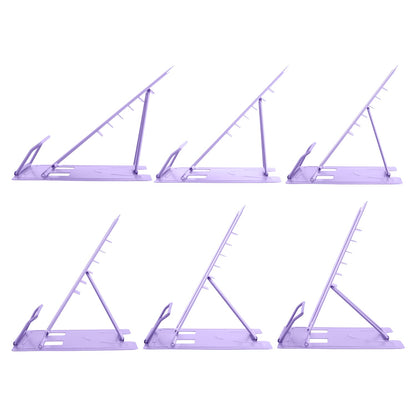 Honagu Metal Desk Book Holder, Hands Free Adjustable Cookbook & Document Holder, Portable Bookstand for Music Books, Textbooks, Recipes, Tablets & iPads (Purple)