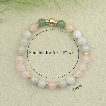 KSQS Healing Stone Bead Bracelet for Women, Natural Gemstones Balance Protection, Spiritual Crystal Beads Anxiety Relief with Meaning Card