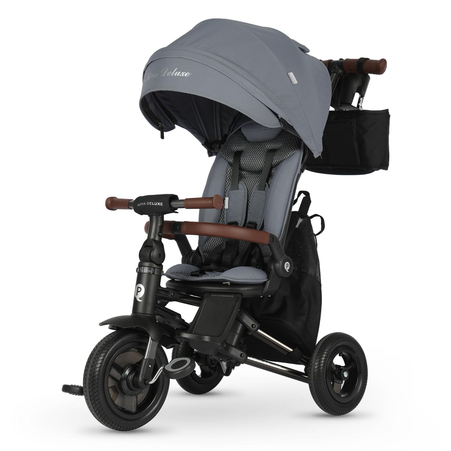 QPlay Baby Bike Stroller for Age 10 Months to 6 Years Old,8 in 1 Folding Toddler Bike Stroller with Removable Canopy & Guardrail Rotatable Seat -Tricycle for Toddlers Age 3-5 Boys & Girls Gift Trike