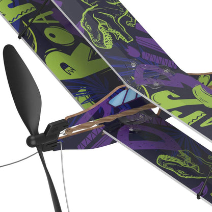 PLAYSTEM Rubber Band Aeroplane Biplane STEM Kit- Xmas Gift for Boys & Girls