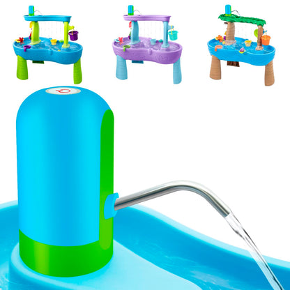 Intoypad Ultimate Water Table Pump: 3 Hours of Non-Stop Fun Rechargeable Battery Powered Water Pump for Toddlers Water Play Sand Table Toys Accessories Summer Outdoor Game Toys for Kids Blue