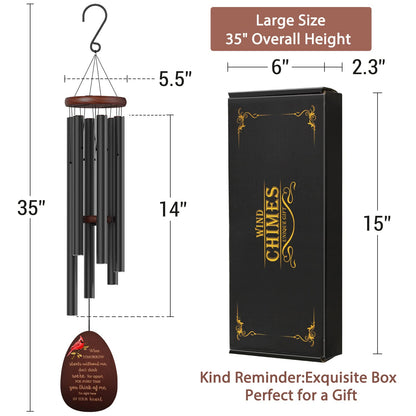 Memorial Wind Chimes for Outside, Sympathy Cardinal Wind Chimes for Loss of Loved One,in Memory of a Loved One Like Mother & Father,Cardinal & Sympathy Gifts Basket for Bereavement,Condolence,Funeral